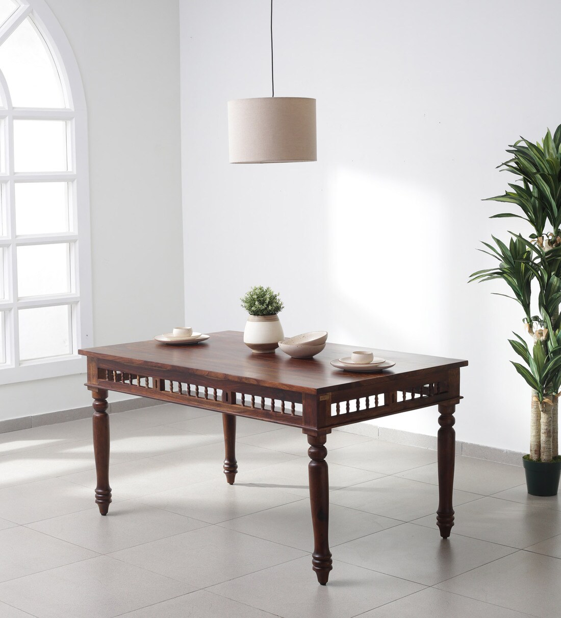 Buy Aramika Sheesham Wood 6 Seater Dining Table In Provincial Teak Finish Online Traditional 6