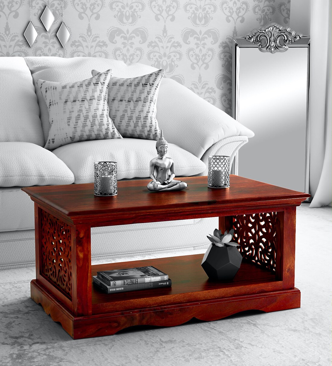 Buy Aramika Solid Wood Coffee Table In Honey Oak Finish By Mudramark ...