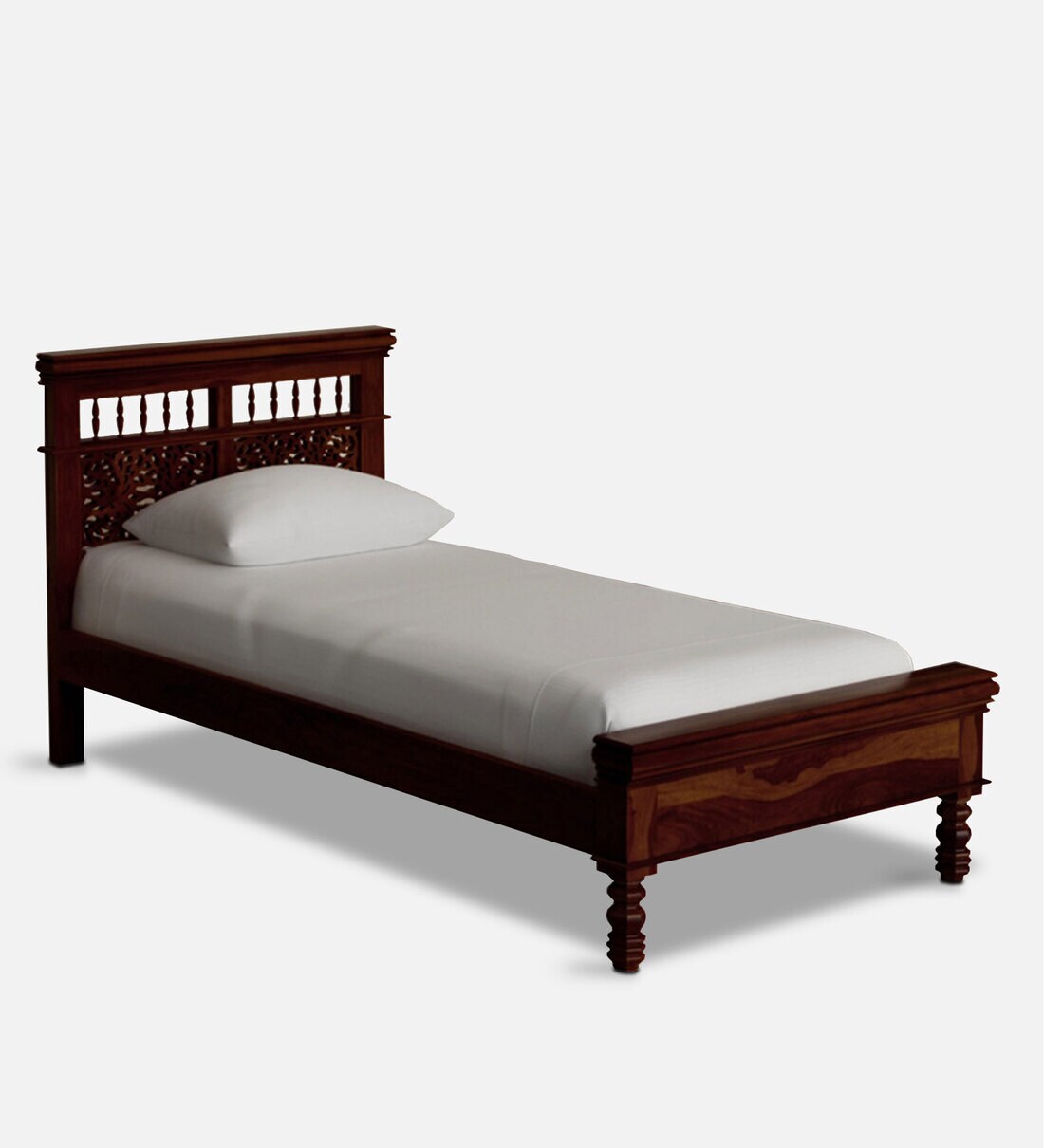 Buy Aramika Solid Wood Single Bed In Honey Oak Finish By Mudramark