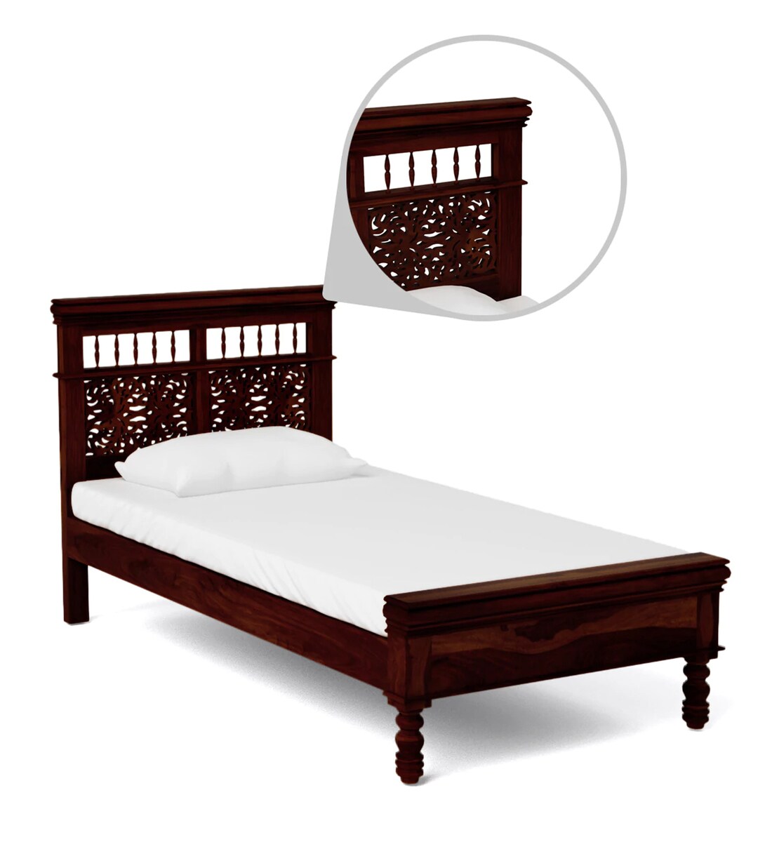 Buy Aramika Solid Wood Single Bed In Honey Oak Finish By Mudramark