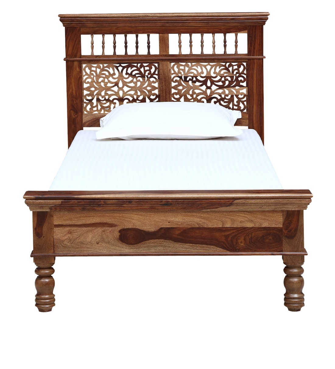Buy Aramika Solid Wood Single Bed In Rustic Teak Finish By Mudramark