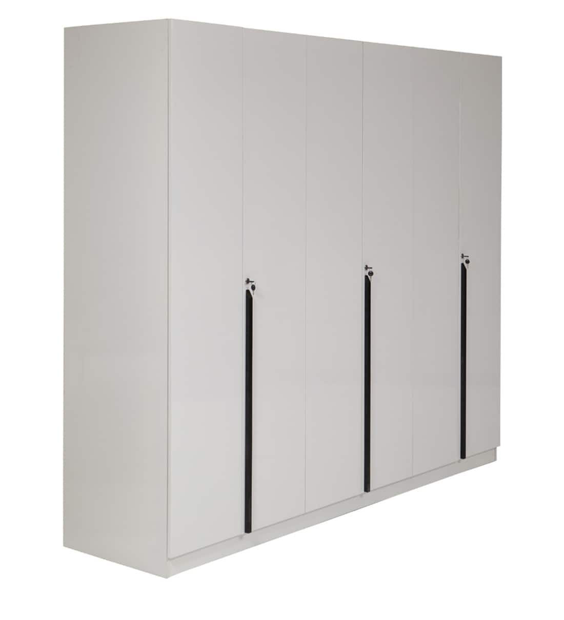 Buy Archer 6 Door Wardrobe in White Finish by Evok Online 4+ Door