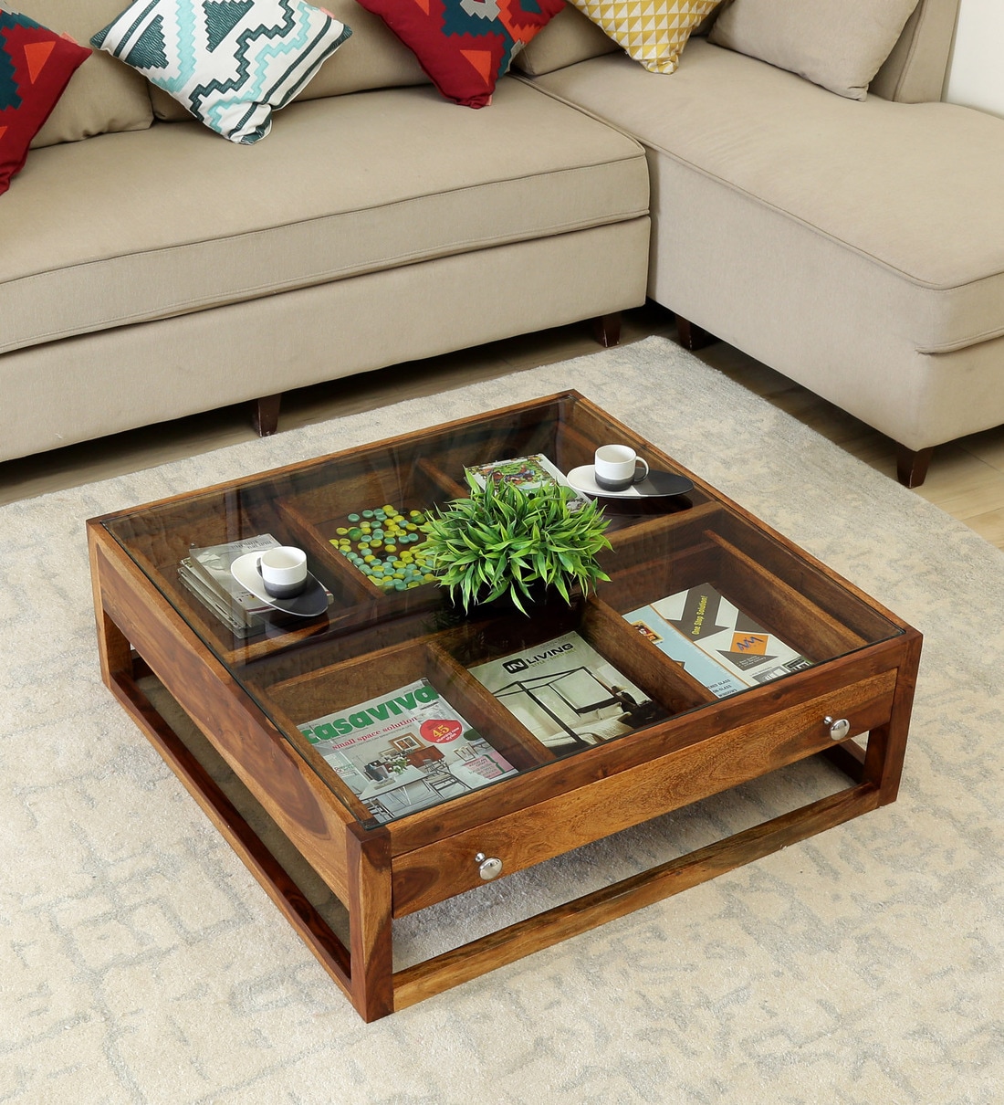 Buy Argos Solid Wood Coffee Table In Natural Teak Finish By Woodsworth