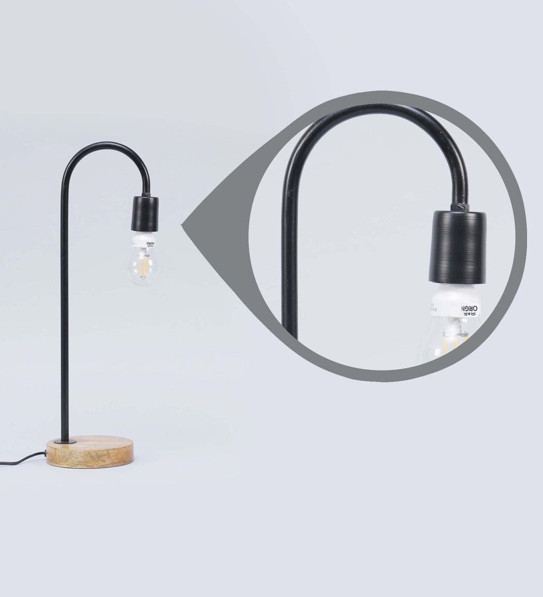 Buy Ariana Black Metal Shade Table Lamp With Black Base By Sapphire