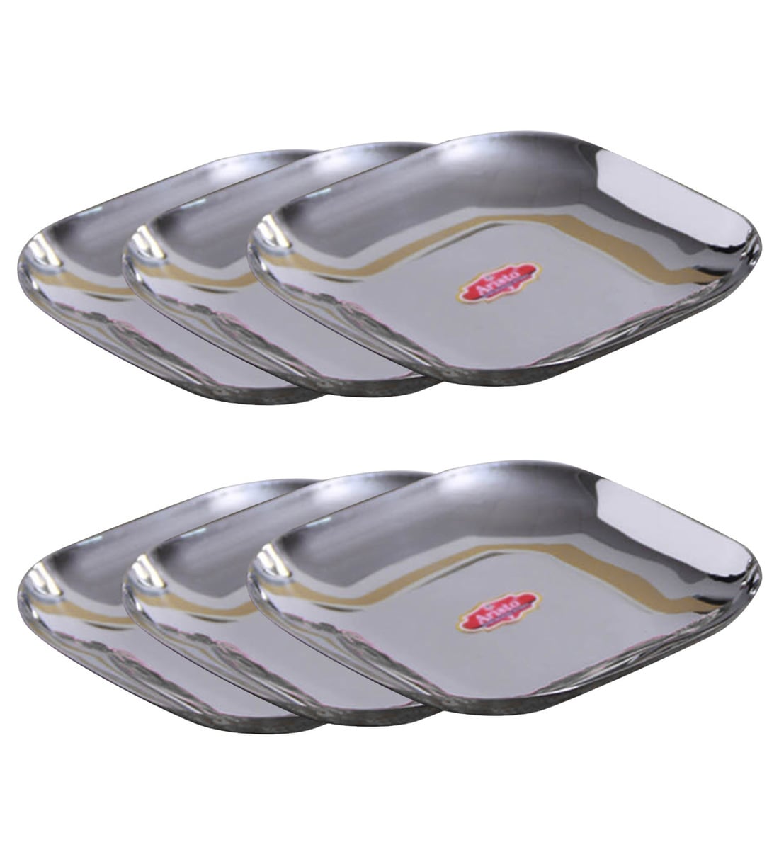 Buy Metallics Square Metal Dinner Plates 3 pieces by Aristo Online