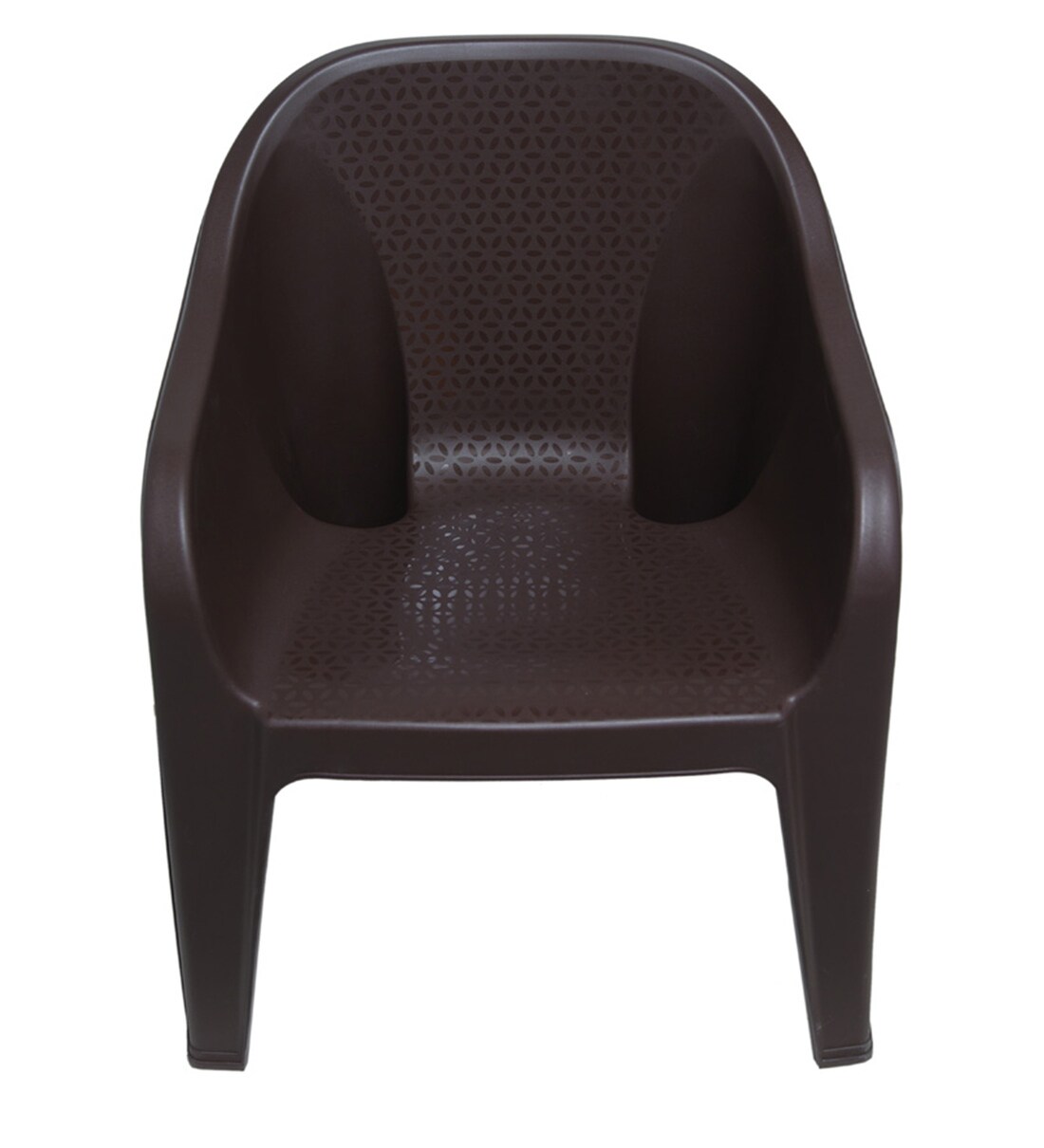 Buy Plastic Chair in Brown Colour (Set of 2) By ITALICA Online Armed