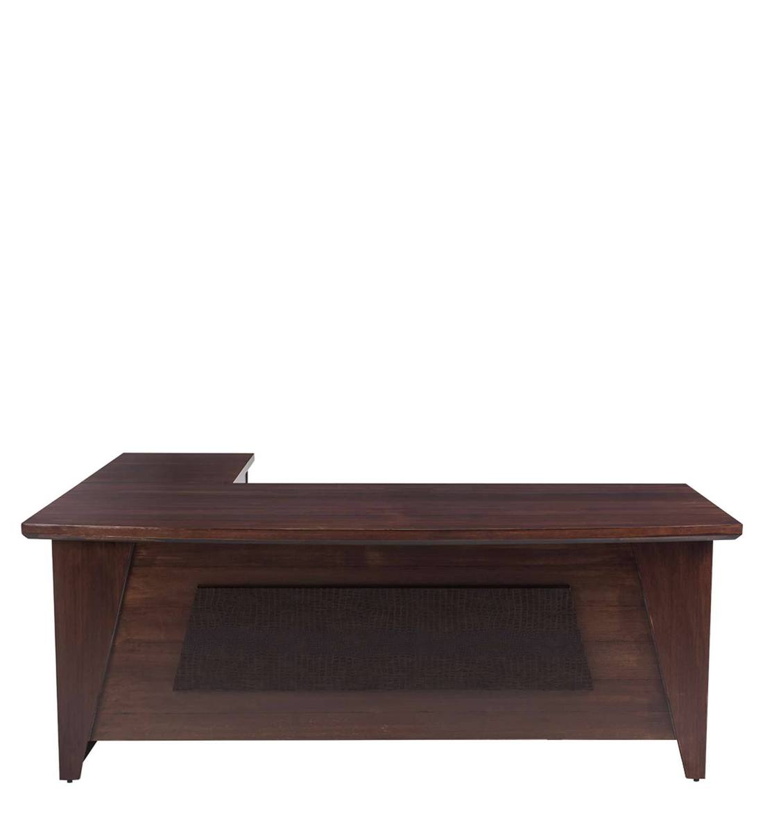 Buy Arrow Executive Desk in Warm Walnut Finish by Durian Online