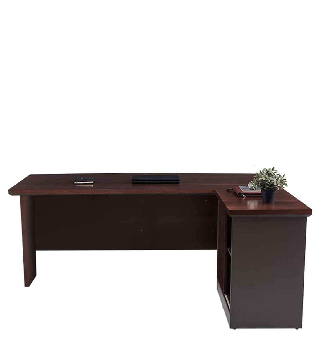 Buy Arrow Executive Desk in Warm Walnut Finish by Durian Online