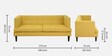 Aracely Fabric 3 Seater Sofa In Yellow Colour