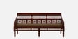 Aramika Sheesham Wood 3 Seater Sofa In Honey Oak Finish Wiith Brown Cushion