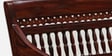 Aramika Sheesham Wood 3 Seater Sofa In Honey Oak Finish Wiith Brown Cushion