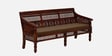Aramika Sheesham Wood 3 Seater Sofa In Honey Oak Finish Wiith Brown Cushion