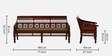 Aramika Sheesham Wood 3 Seater Sofa In Honey Oak Finish Wiith Brown Cushion