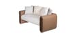 Arcade Leatherette 2 Seater Sofa with Solid Wood Fluting and Fabric Seat