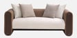 Arcade Leatherette 2 Seater Sofa with Solid Wood Fluting and Fabric Seat Arcade Leatherette 2 Seater Sofa with Solid Wood Fluting and Fabric Seat