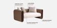 Arcade Leatherette 2 Seater Sofa with Solid Wood Fluting and Fabric Seat Arcade Leatherette 2 Seater Sofa with Solid Wood Fluting and Fabric Seat