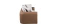 Arcade Leatherette 2 Seater Sofa with Solid Wood Fluting and Fabric Seat