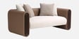 Arcade Leatherette 2 Seater Sofa with Solid Wood Fluting and Fabric Seat Arcade Leatherette 2 Seater Sofa with Solid Wood Fluting and Fabric Seat