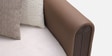 Arcade Leatherette 2 Seater Sofa with Solid Wood Fluting and Fabric Seat Arcade Leatherette 2 Seater Sofa with Solid Wood Fluting and Fabric Seat