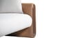 Arcade Leatherette 2 Seater Sofa with Solid Wood Fluting and Fabric Seat