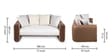 Arcade Leatherette 2 Seater Sofa with Solid Wood Fluting and Fabric Seat