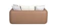 Arcade Leatherette 2 Seater Sofa with Solid Wood Fluting and Fabric Seat