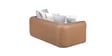Arcade Leatherette 2 Seater Sofa with Solid Wood Fluting and Fabric Seat