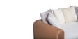 Arcade Leatherette 2 Seater Sofa with Solid Wood Fluting and Fabric Seat