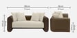 Arcade Leatherette 2 Seater Sofa with Solid Wood Fluting and Fabric Seat in Beige Colour Arcade Leatherette 2 Seater Sofa with Solid Wood Fluting and Fabric Seat in Beige Colour