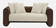 Arcade Leatherette 2 Seater Sofa with Solid Wood Fluting and Fabric Seat in Beige Colour Arcade Leatherette 2 Seater Sofa with Solid Wood Fluting and Fabric Seat in Beige Colour