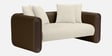 Arcade Leatherette 2 Seater Sofa with Solid Wood Fluting and Fabric Seat in Beige Colour Arcade Leatherette 2 Seater Sofa with Solid Wood Fluting and Fabric Seat in Beige Colour