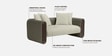Arcade Leatherette 2 Seater Sofa with Solid Wood Fluting and Fabric Seat in Grey Colour Arcade Leatherette 2 Seater Sofa with Solid Wood Fluting and Fabric Seat in Grey Colour