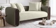 Arcade Leatherette 2 Seater Sofa with Solid Wood Fluting and Fabric Seat in Grey Colour Arcade Leatherette 2 Seater Sofa with Solid Wood Fluting and Fabric Seat in Grey Colour