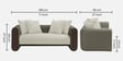 Arcade Leatherette 2 Seater Sofa with Solid Wood Fluting and Fabric Seat in Grey Colour Arcade Leatherette 2 Seater Sofa with Solid Wood Fluting and Fabric Seat in Grey Colour