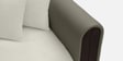 Arcade Leatherette 2 Seater Sofa with Solid Wood Fluting and Fabric Seat in Grey Colour Arcade Leatherette 2 Seater Sofa with Solid Wood Fluting and Fabric Seat in Grey Colour