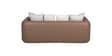 Arcade Leatherette 3 Seater Sofa with Solid Wood Fluting and Fabric Seat