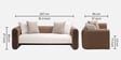 Arcade Leatherette 3 Seater Sofa with Solid Wood Fluting and Fabric Seat Arcade Leatherette 3 Seater Sofa with Solid Wood Fluting and Fabric Seat