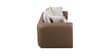 Arcade Leatherette 3 Seater Sofa with Solid Wood Fluting and Fabric Seat