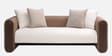 Arcade Leatherette 3 Seater Sofa with Solid Wood Fluting and Fabric Seat Arcade Leatherette 3 Seater Sofa with Solid Wood Fluting and Fabric Seat