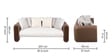 Arcade Leatherette 3 Seater Sofa with Solid Wood Fluting and Fabric Seat