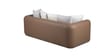 Arcade Leatherette 3 Seater Sofa with Solid Wood Fluting and Fabric Seat
