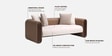 Arcade Leatherette 3 Seater Sofa with Solid Wood Fluting and Fabric Seat Arcade Leatherette 3 Seater Sofa with Solid Wood Fluting and Fabric Seat