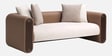 Arcade Leatherette 3 Seater Sofa with Solid Wood Fluting and Fabric Seat Arcade Leatherette 3 Seater Sofa with Solid Wood Fluting and Fabric Seat