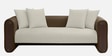 Arcade Leatherette 3 Seater Sofa with Solid Wood Fluting and Fabric Seat in Beige Colour Arcade Leatherette 3 Seater Sofa with Solid Wood Fluting and Fabric Seat in Beige Colour