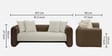 Arcade Leatherette 3 Seater Sofa with Solid Wood Fluting and Fabric Seat in Beige Colour Arcade Leatherette 3 Seater Sofa with Solid Wood Fluting and Fabric Seat in Beige Colour