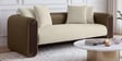 Arcade Leatherette 3 Seater Sofa with Solid Wood Fluting and Fabric Seat in Beige Colour Arcade Leatherette 3 Seater Sofa with Solid Wood Fluting and Fabric Seat in Beige Colour