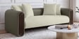 Arcade Leatherette 3 Seater Sofa with Solid Wood Fluting and Fabric Seat in Grey Colour Arcade Leatherette 3 Seater Sofa with Solid Wood Fluting and Fabric Seat in Grey Colour