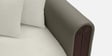 Arcade Leatherette 3 Seater Sofa with Solid Wood Fluting and Fabric Seat in Grey Colour Arcade Leatherette 3 Seater Sofa with Solid Wood Fluting and Fabric Seat in Grey Colour