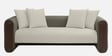 Arcade Leatherette 3 Seater Sofa with Solid Wood Fluting and Fabric Seat in Grey Colour Arcade Leatherette 3 Seater Sofa with Solid Wood Fluting and Fabric Seat in Grey Colour