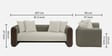 Arcade Leatherette 3 Seater Sofa with Solid Wood Fluting and Fabric Seat in Grey Colour Arcade Leatherette 3 Seater Sofa with Solid Wood Fluting and Fabric Seat in Grey Colour